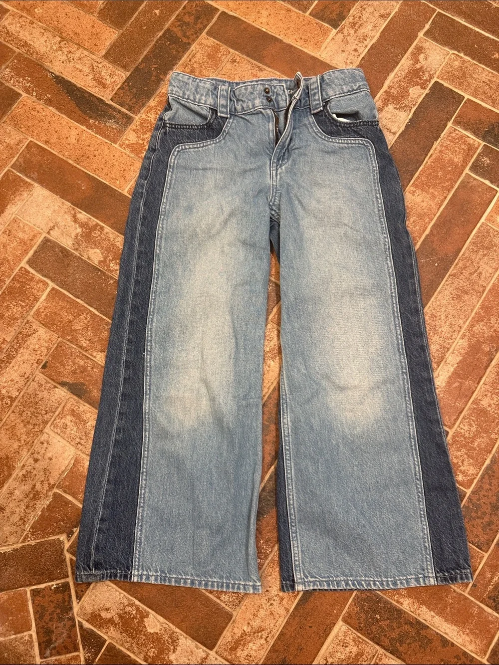 GAP Kids Two-Tone Denim Jeans — Light Blue